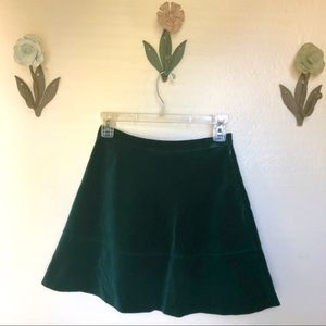 Vintage Emerald Green Velour Skirt